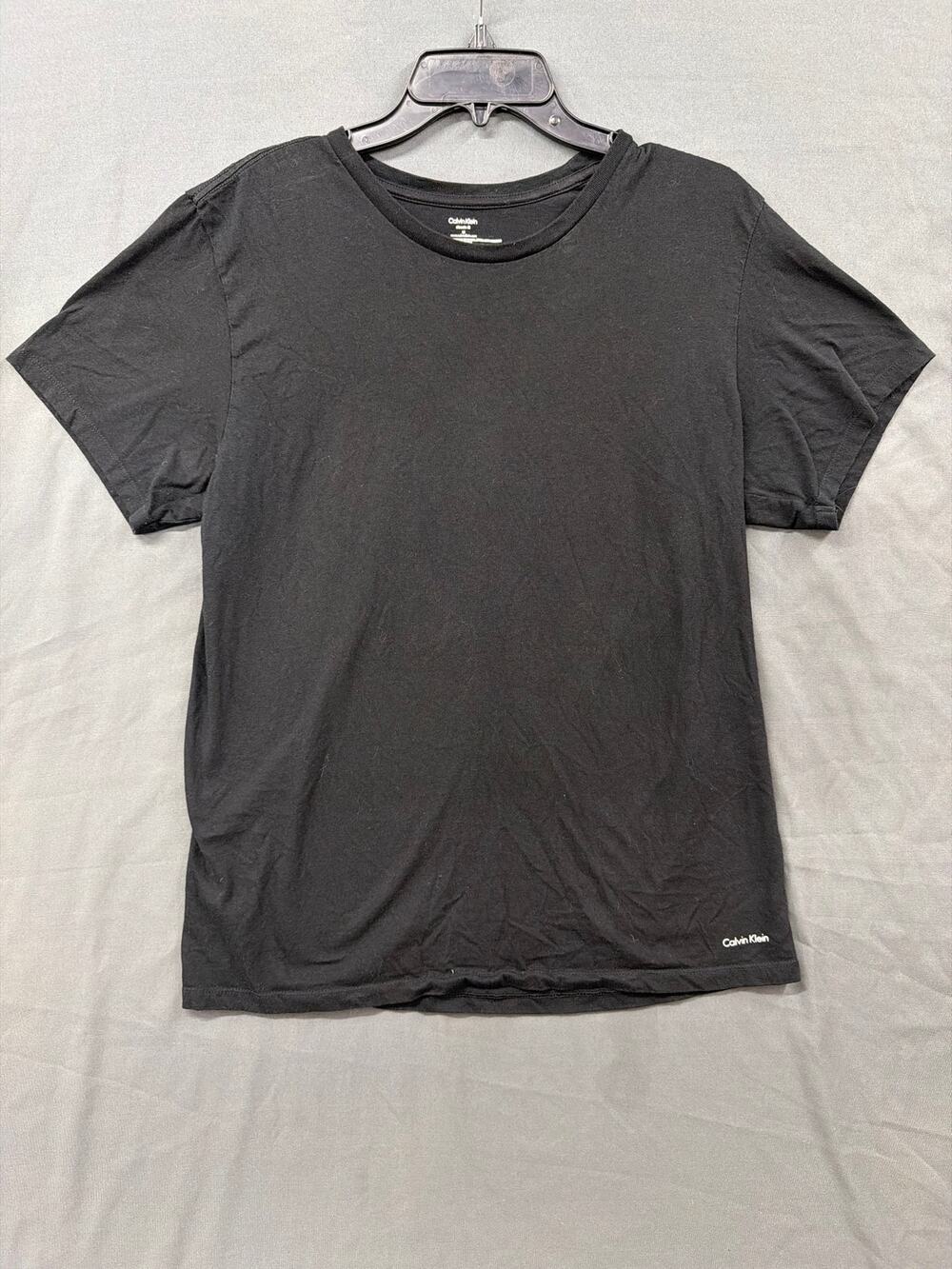 Calvin Klein Mens M Black Classic Fit T Shirt 100% Cotton Minimalist Logo